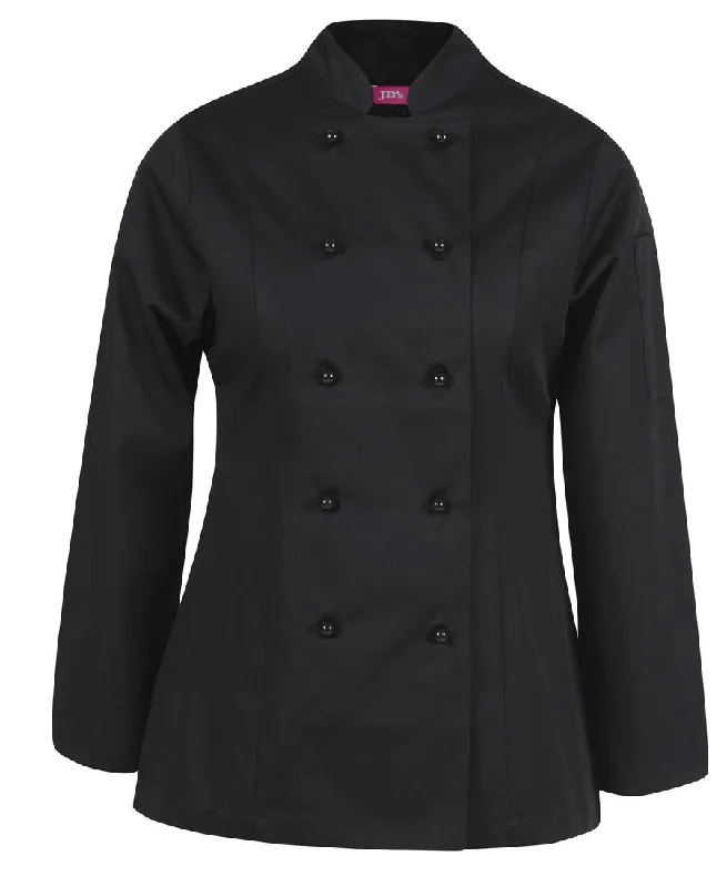 Ladies Vented Chef's Jacket Long Sleeve Satin Fabric Silk Fabric Chiffon Fabric