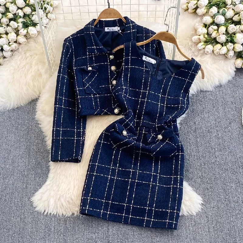 long-sleeved jacket two-piece vest dress for women S4124 Oversized Jacket Tailored Jacket Straight Jacket long-sleeved jacket two-piece vest dress for women S4124 Oversized Jacket Tailored Jacket Straight Jacket