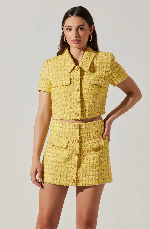 Mavey Cropped Tweed Jacket Cotton Jacket Linen Jacket Terry Jacket