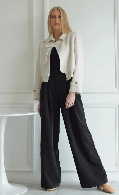 Mia Wool Jacket- Sold Out Notch Collar Jacket Peter Pan Collar Jacket Cowl Neck Jacket
