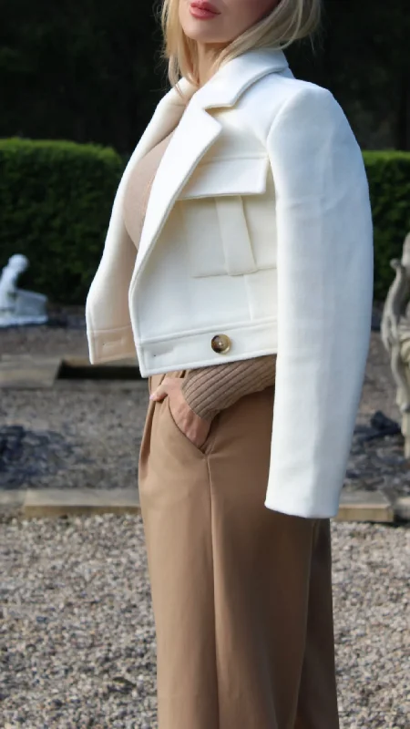 Clara Wool Jacket Satin Jacket Silk Jacket Chiffon Jacket