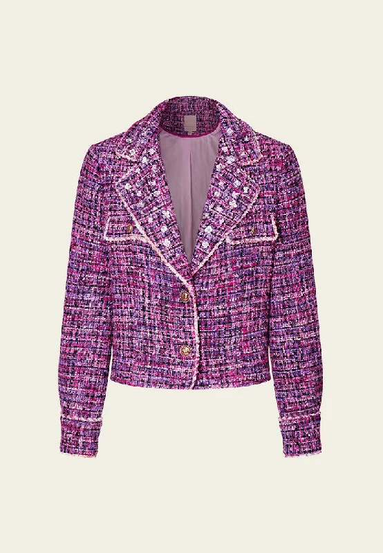 Notch-lapel Puff-sleeve Cropped Jacket One-Shoulder Jacket Off-the-Shoulder Jacket Asymmetrical Jacket