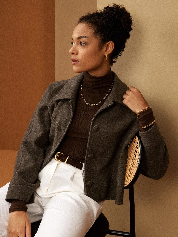 Point Collar Button Down Cropped Jacket Jersey Jacket Tulle Jacket Batik Jacket