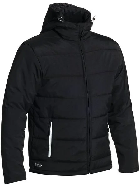 Puffer Jacket with Adjustable Hood BJ6928 Hoodie Zip-Up Jacket Button-Up Jacket
