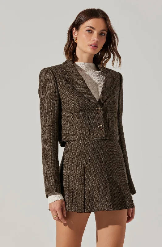 Siarah Tailored Cropped Jacket Nylon Jacket Polyester Jacket Spandex Jacket