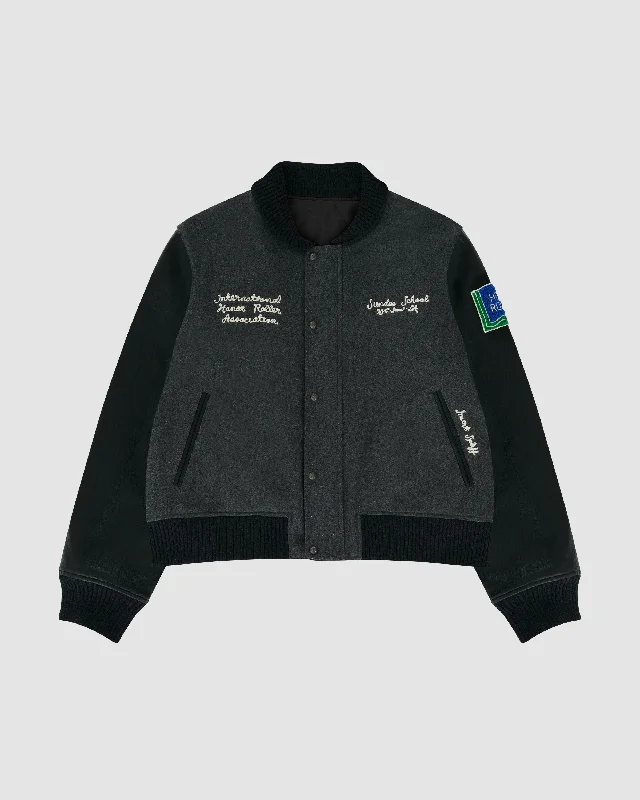 SPLIFF SQUAD VARSITY JACKET Zippered Front Buttoned Front Snap Front