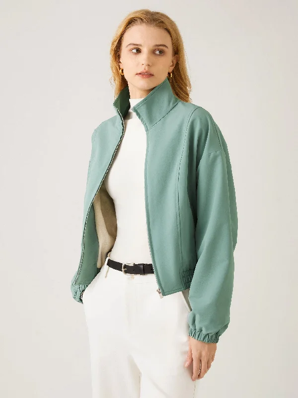 Stand Collar Waterproof Fleece Lined Jacket Insulated Jacket Fitted Jacket Loose Jacket