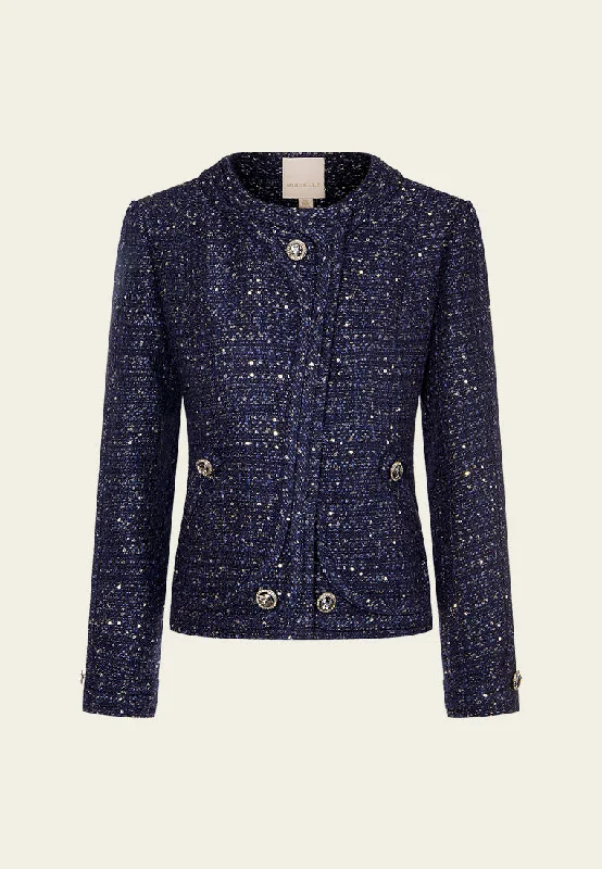Structured Sequin-detail Lurex Jacket Rayon Jacket Velvet Jacket Corduroy Jacket
