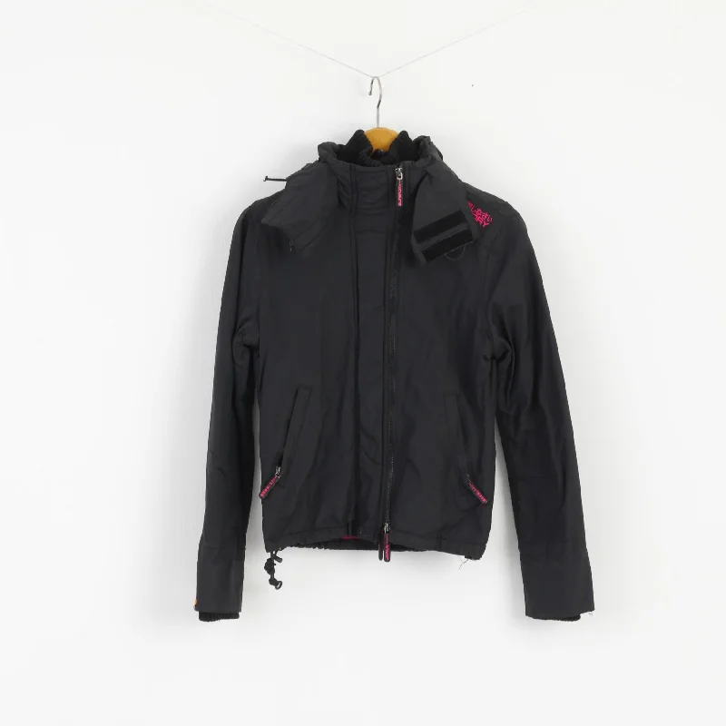 Superdry Women S Jacket Black Hooded Nylon Fleece Inside 3 Zipper Top Herringbone Jacket Houndstooth Jacket Plaid Jacket Superdry Women S Jacket Black Hooded Nylon Fleece Inside 3 Zipper Top Herringbone Jacket Houndstooth Jacket Plaid Jacket