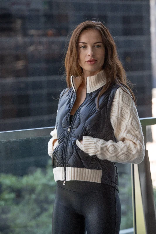 The Hyde | Quilted Down / Wool Jacket Satin Fabric Silk Fabric Chiffon Fabric