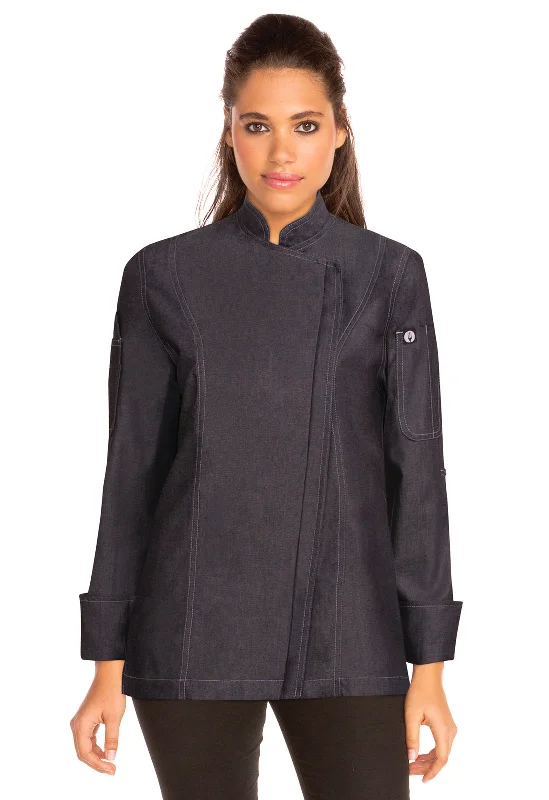 Women's Executive Gramercy Denim Zipper Jacket Print Jacket Jacquard Jacket Embroidered Jacket