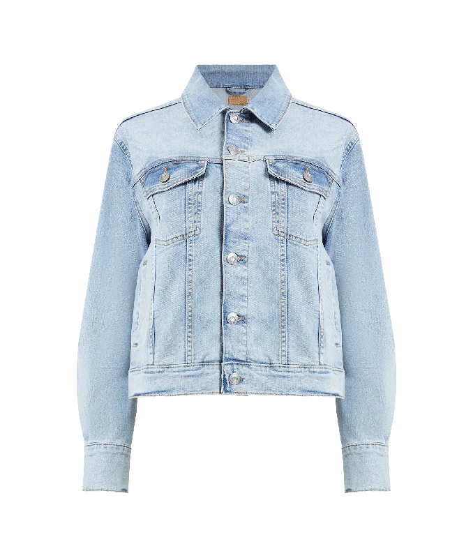 Denim Stretch Trucker Jacket - Blue Denim Jacket Leather Jacket Suede Jacket