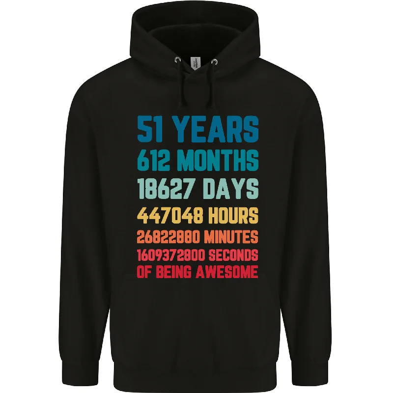 51st Birthday 51 Year Old Mens 80% Cotton Hoodie Hoodie with Earth Tones Natural Calm 51st Birthday 51 Year Old Mens 80% Cotton Hoodie Hoodie with Earth Tones Natural Calm