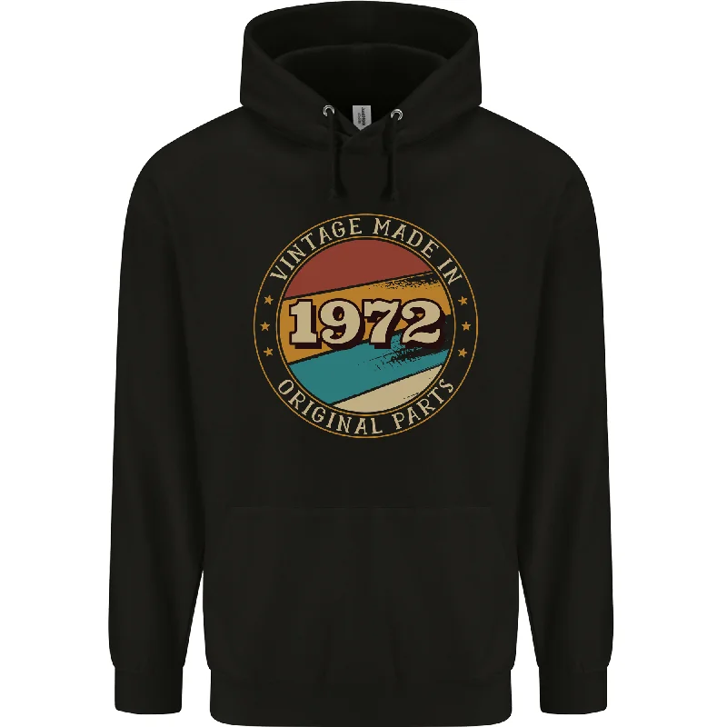 52nd Birthday Vintage Made In 1972 Mens 80% Cotton Hoodie Hoodie with Tied Waist Feminine Flattering 52nd Birthday Vintage Made In 1972 Mens 80% Cotton Hoodie Hoodie with Tied Waist Feminine Flattering