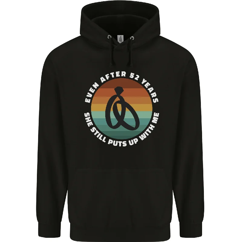 52 Year Wedding Anniversary 52nd Marriage Mens 80% Cotton Hoodie Hoodie with High Neck Warm Protective 52 Year Wedding Anniversary 52nd Marriage Mens 80% Cotton Hoodie Hoodie with High Neck Warm Protective