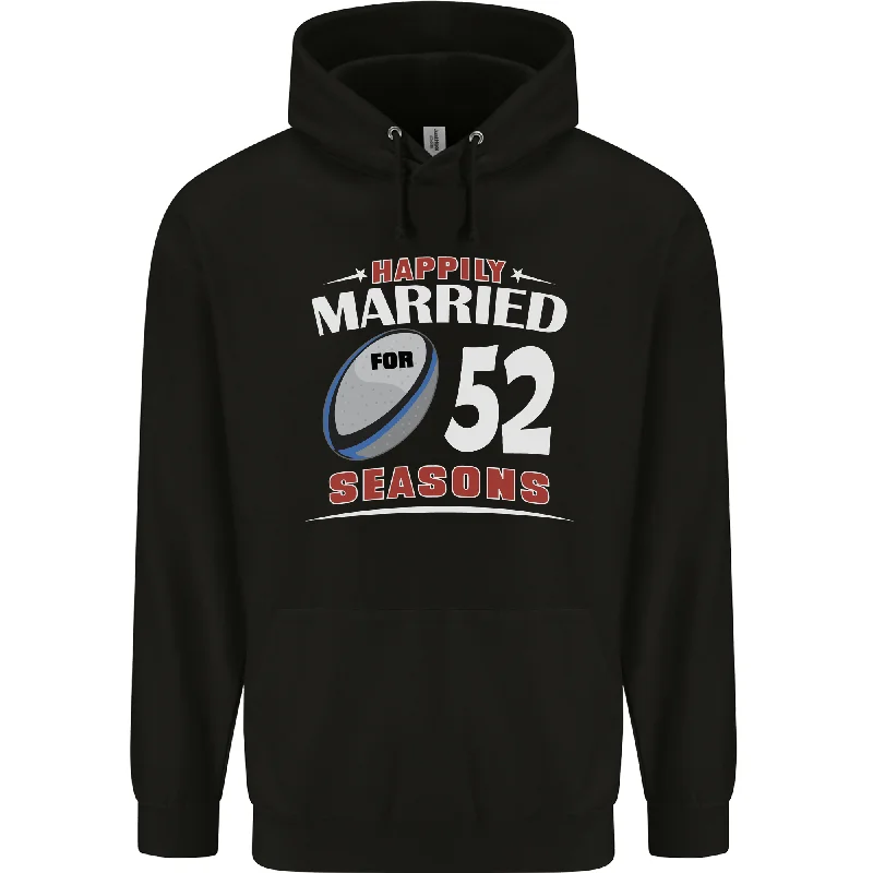 52 Year Wedding Anniversary 52nd Rugby Mens 80% Cotton Hoodie Hoodie with Magnetic Closure Innovative Modern