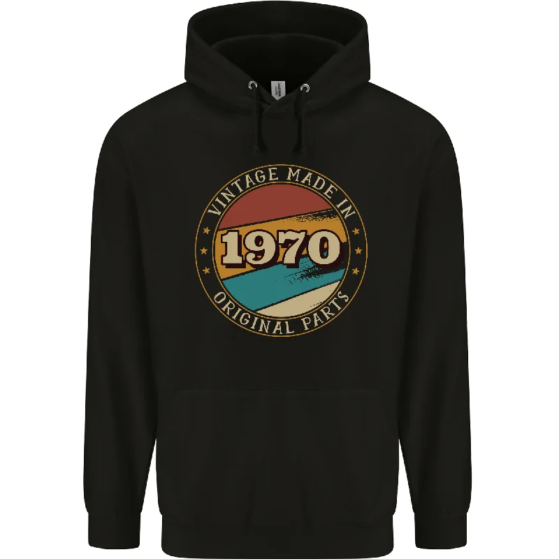 54th Birthday  Vintage Made In 1970 Mens 80% Cotton Hoodie Hoodie with Puffed Sleeves Voluminous Trendy
