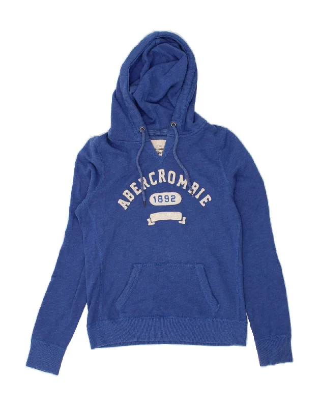 ABERCROMBIE & FITCH Womens Graphic Hoodie Jumper UK 12 Medium Blue Cotton Zip Hoodie Drawstring Kangaroo Pocket ABERCROMBIE & FITCH Womens Graphic Hoodie Jumper UK 12 Medium Blue Cotton Zip Hoodie Drawstring Kangaroo Pocket