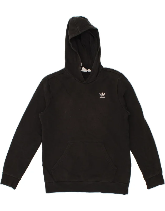 ADIDAS Boys Hoodie Jumper 14-15 Years Black Cotton Hoodie with V-Neck Classic Versatile ADIDAS Boys Hoodie Jumper 14-15 Years Black Cotton Hoodie with V-Neck Classic Versatile