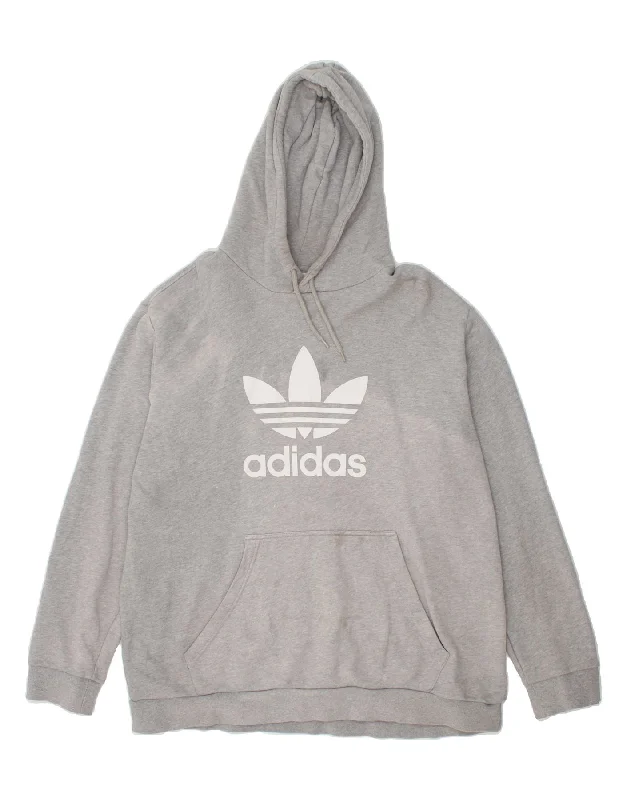 ADIDAS Mens Graphic Hoodie Jumper XL Grey Cotton Hoodie with Color Block Contrast Stylish ADIDAS Mens Graphic Hoodie Jumper XL Grey Cotton Hoodie with Color Block Contrast Stylish