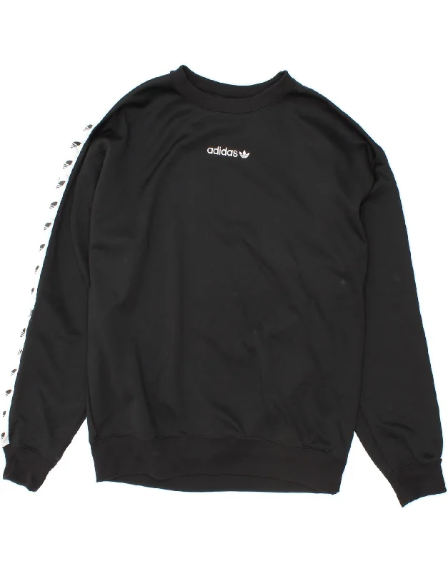 ADIDAS Mens Graphic Sweatshirt Jumper Medium Black Polyester Hoodie with Pastel Soft Subtle ADIDAS Mens Graphic Sweatshirt Jumper Medium Black Polyester Hoodie with Pastel Soft Subtle