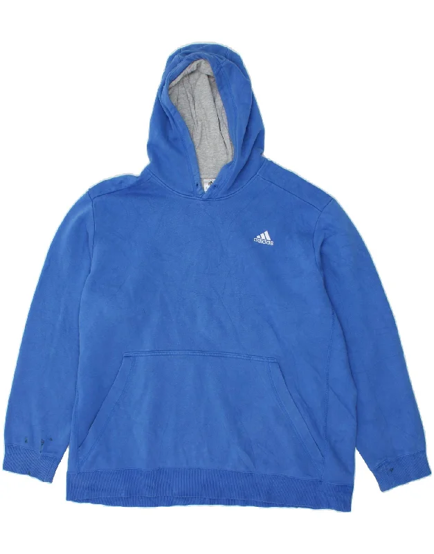 ADIDAS Mens Hoodie Jumper 2XL Blue Cotton Hoodie with Gradient Ombre Colorful