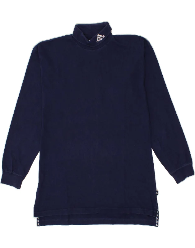 ADIDAS Mens Roll Neck Sweatshirt Jumper UK 42/44 Large Navy Blue Cotton Hoodie with Full-Zip Functional Layering ADIDAS Mens Roll Neck Sweatshirt Jumper UK 42/44 Large Navy Blue Cotton Hoodie with Full-Zip Functional Layering