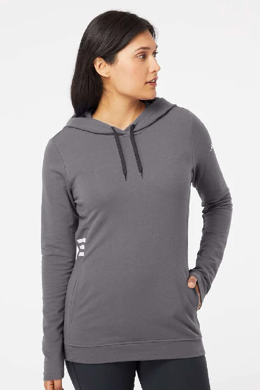 Adidas Womens Hooded Sweatshirt Hoodie - Grey