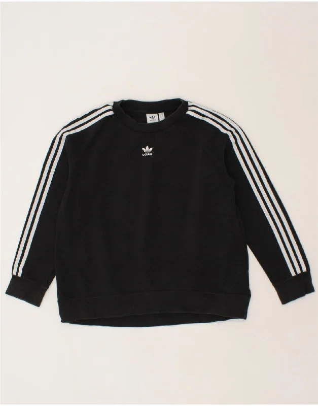 ADIDAS Womens Oversized Sweatshirt Jumper UK 10 Small Black Cotton