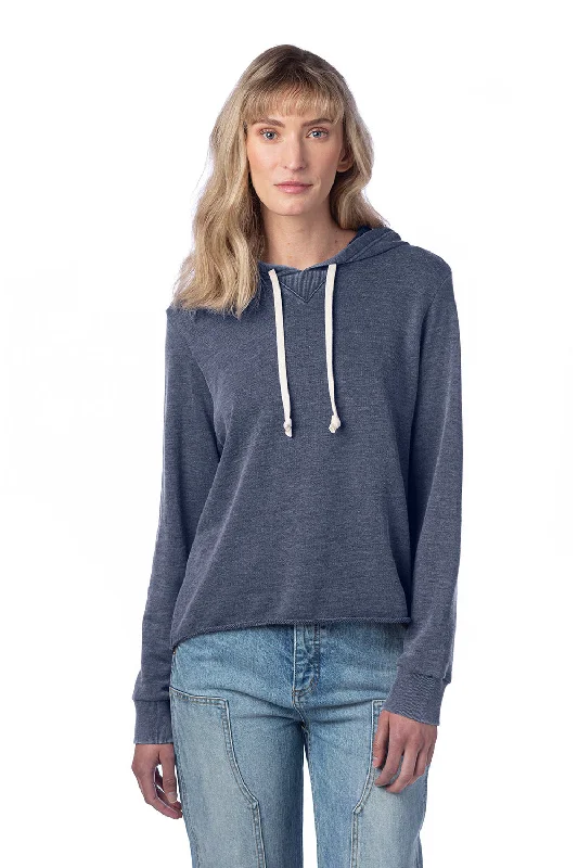 Alternative Womens Day Off Mineral Wash Hooded Sweatshirt Hoodie - Dark Navy Blue