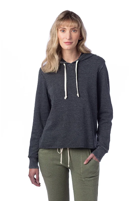 Alternative Womens Day Off Mineral Wash Hooded Sweatshirt Hoodie - Washed Black