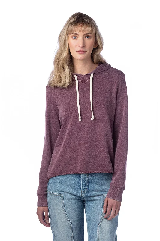 Alternative Womens Day Off Mineral Wash Hooded Sweatshirt Hoodie - Wine