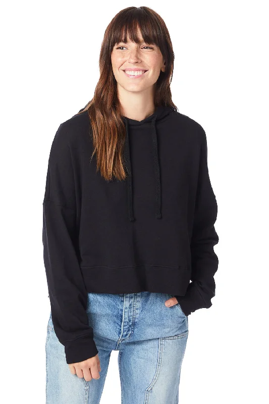 Alternative Womens Eco Washed Hooded Sweatshirt Hoodie - Black