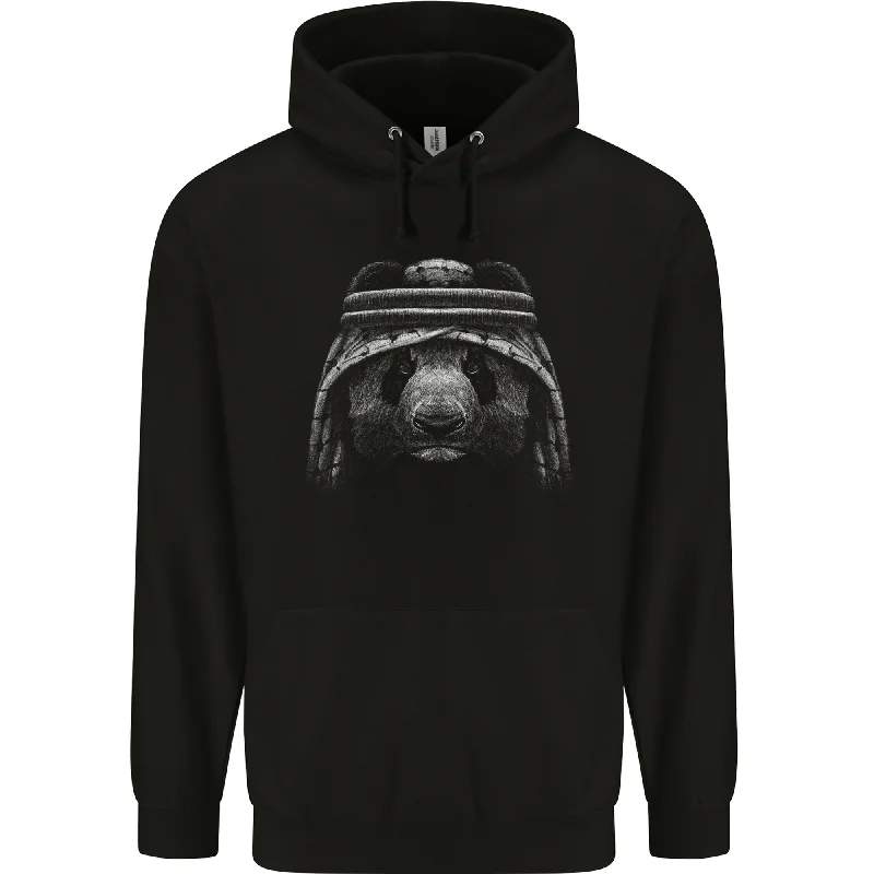 An Arab Panda Bear Mens 80% Cotton Hoodie