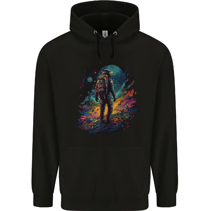 An Astronaut on an Alien Planet Spaceman Mens 80% Cotton Hoodie