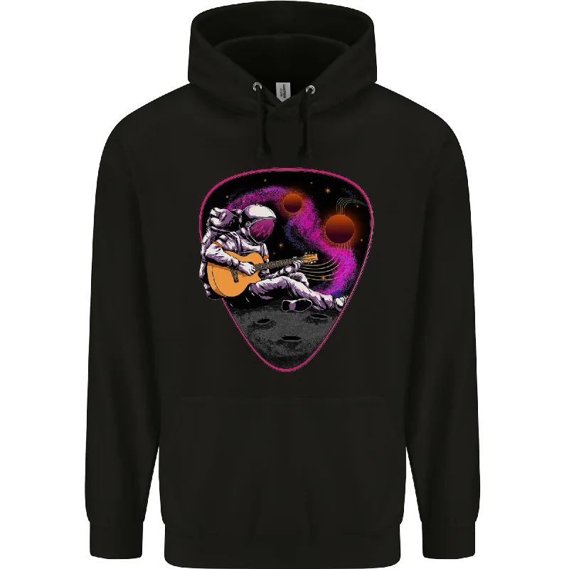 An Astronaut Playing Guitar Space Rock Mens 80% Cotton Hoodie