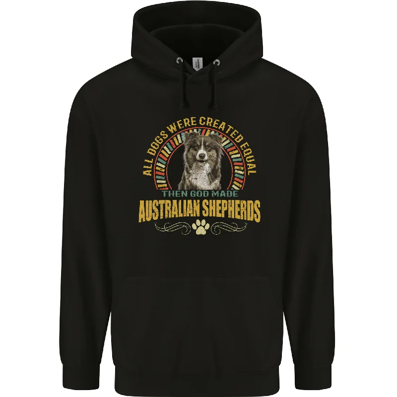 An Australian Shepherd Dog Mens 80% Cotton Hoodie