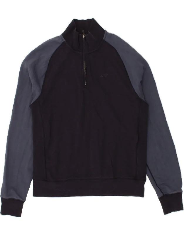 ARMANI JEANS Womens Regular Zip Neck Sweatshirt Jumper UK 22 3XL Navy Blue Hoodie with Exposed Zipper Edgy Industrial ARMANI JEANS Womens Regular Zip Neck Sweatshirt Jumper UK 22 3XL Navy Blue Hoodie with Exposed Zipper Edgy Industrial