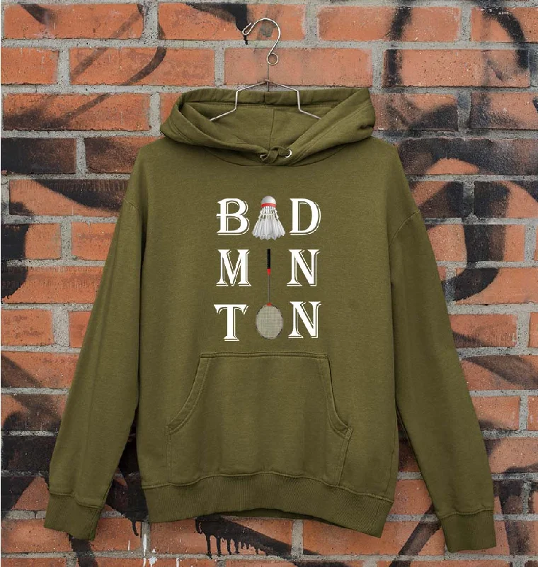 Badminton Unisex Hoodie for Men/Women Hoodie with Frayed Bohemian Relaxed