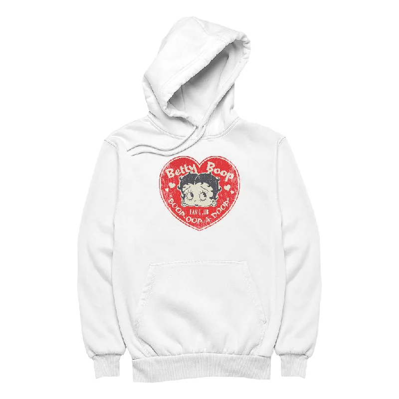 Betty Boop Oop A Doop Love Heart Women's Hooded Sweatshirt Hoodie with Raglan Sleeves Sporty Comfortable