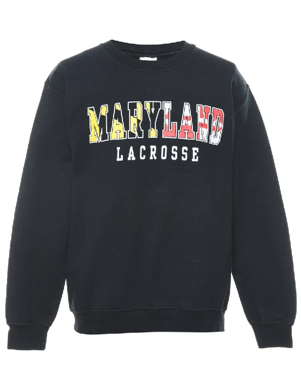 Black Maryland Lacrosse Printed Sweatshirt - S