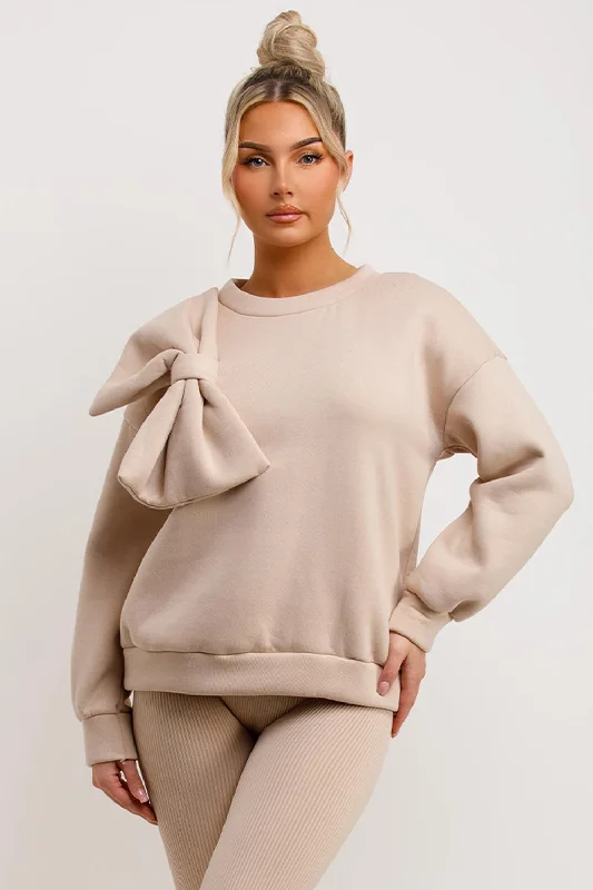 Bow Sweatshirt Beige