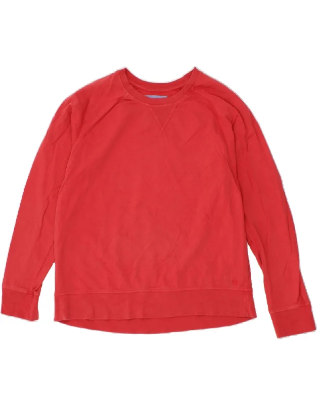 CREW CLOTHING Womens Sweatshirt Jumper UK 16 Large Red Cotton