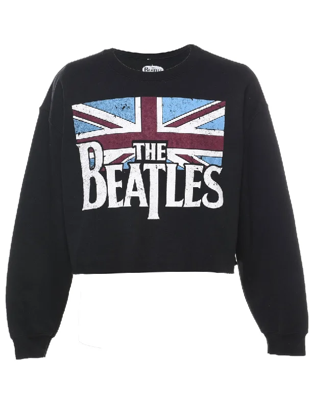 Cropped The Beatles Printed Sweatshirt - L