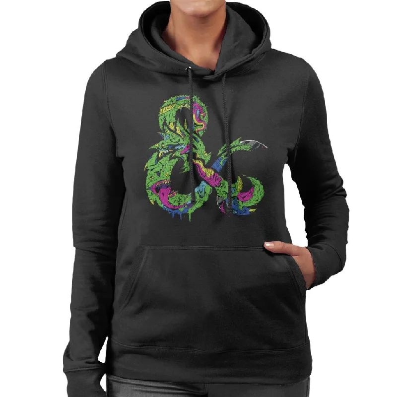Dungeons & Dragons Monster Ampersand Women's Hooded Sweatshirt Hoodie with Button Placket Classic Preppy Dungeons & Dragons Monster Ampersand Women's Hooded Sweatshirt Hoodie with Button Placket Classic Preppy
