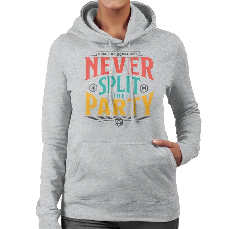 Dungeons & Dragons Never Split The Party Women's Hooded Sweatshirt Hoodie with Zipper Placket Modern Functional Dungeons & Dragons Never Split The Party Women's Hooded Sweatshirt Hoodie with Zipper Placket Modern Functional