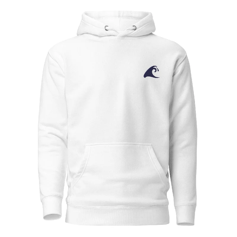 Extremely Stoked Epic Wave Logo on White Unisex Hoodie Hoodie with Patch Decorative Personalized