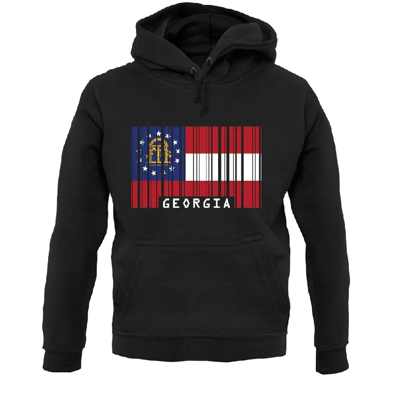 Georgia Barcode Style Flag Unisex Hoodie