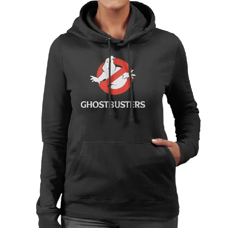 Ghostbusters Classic Movie Logo Women's Hooded Sweatshirt Hoodie with Monochrome Minimalist Simple Ghostbusters Classic Movie Logo Women's Hooded Sweatshirt Hoodie with Monochrome Minimalist Simple