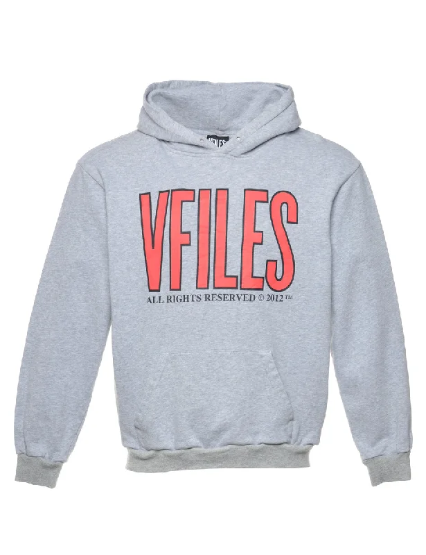 Grey Vfiles Printed Hoodie - S